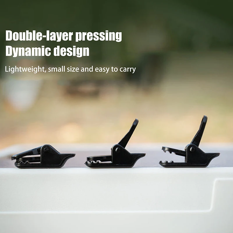 

Hot Sale Tarp Clips 10-Pack Black Crocodile Clip Small Outdoor Camping Awning Point Hook Tent Windbreak Clamp