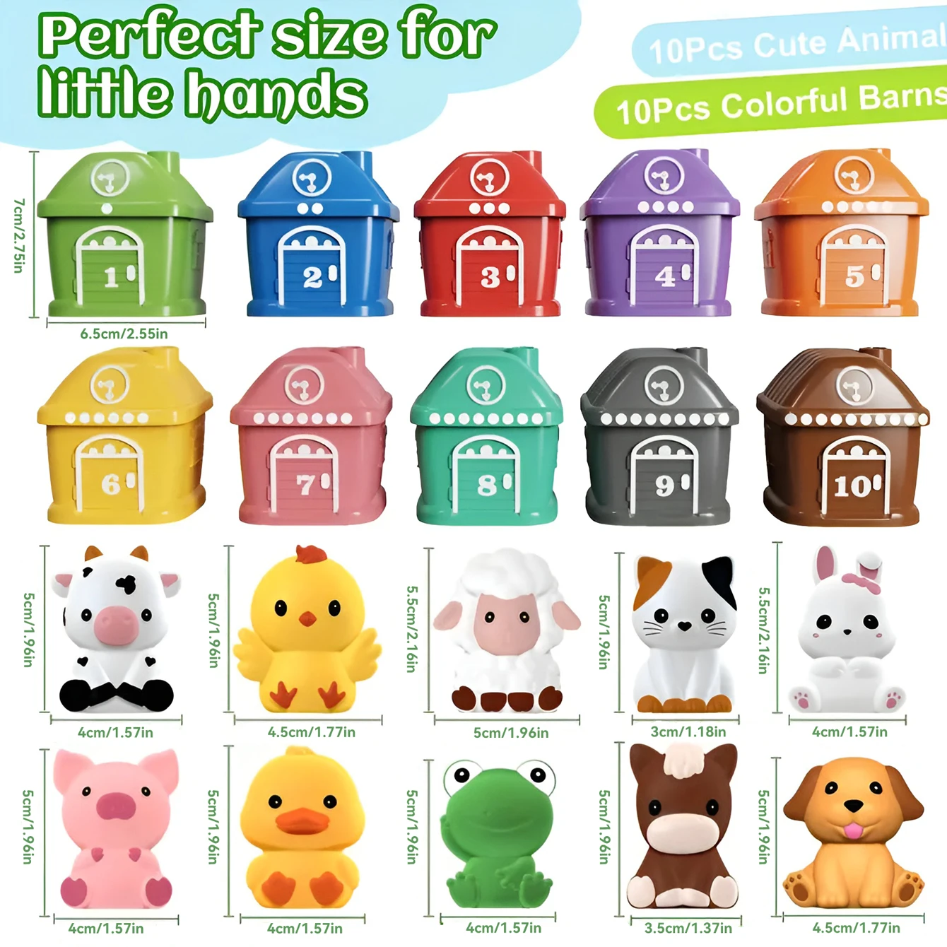 Children\'s Animal Finger Sleeve Doll Color Number Matching House Fun Cognitive Classification Puzzle Early Education Toys