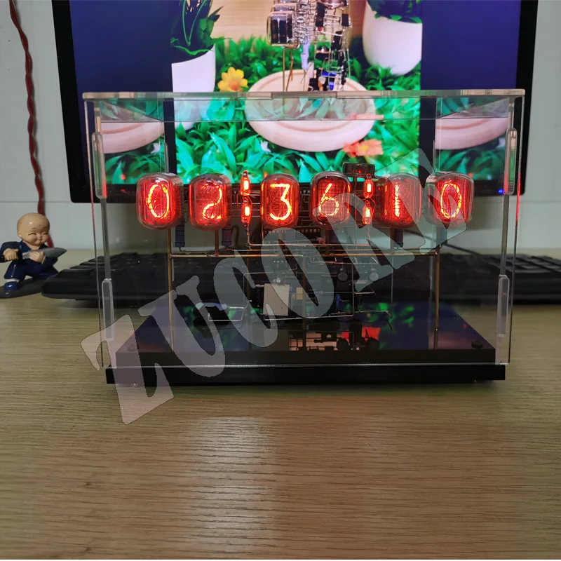 Orologio a tubo incandescente IN12 Set di orologi da capannone fatti a mano con orologio da tavolo retrò punk da regalo a 6 bit