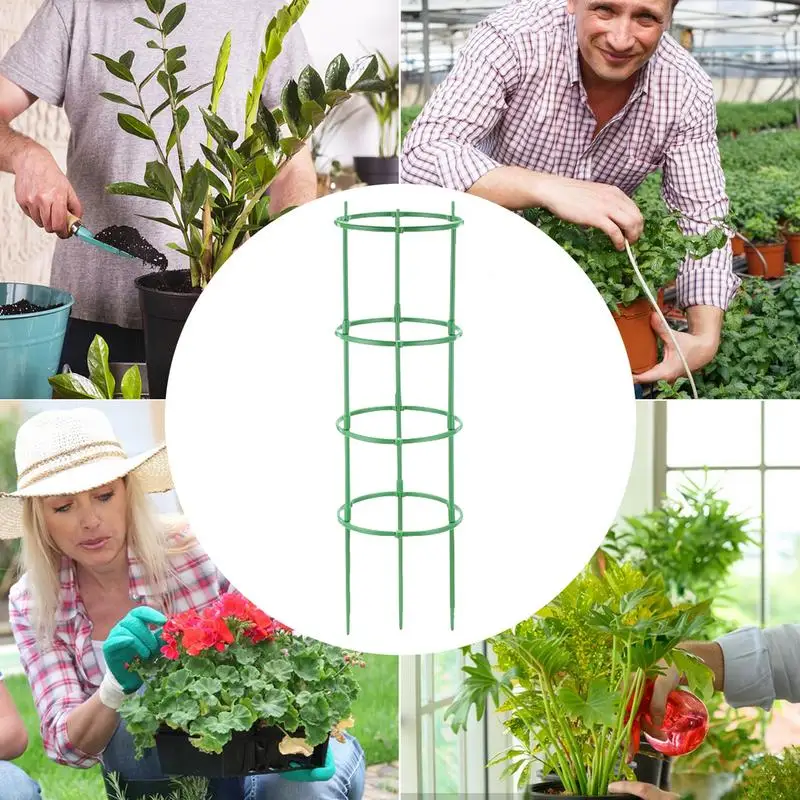 Tomat teralis untuk pot, kandang tomat ergonomis ramah pengguna, kandang tanaman hijau perlengkapan berkebun portabel untuk