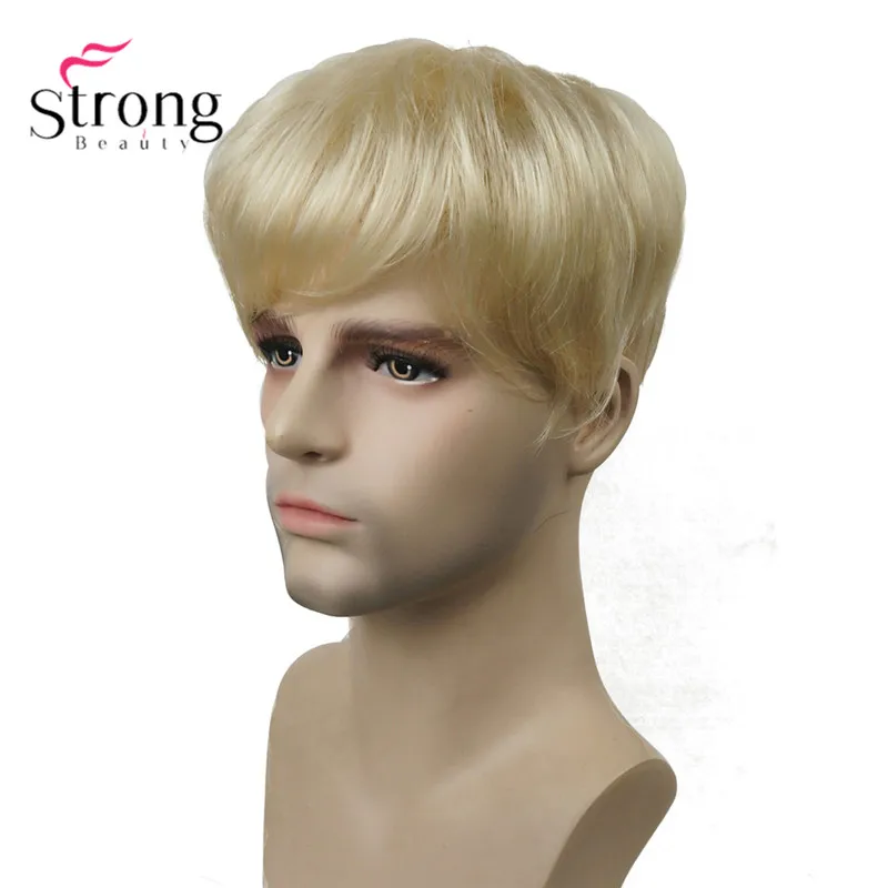 StrongBeauty Men\'s Wig Toupee Synthetic hair short Toupe Hair Extensions Hair Piece COLOUR CHOICES