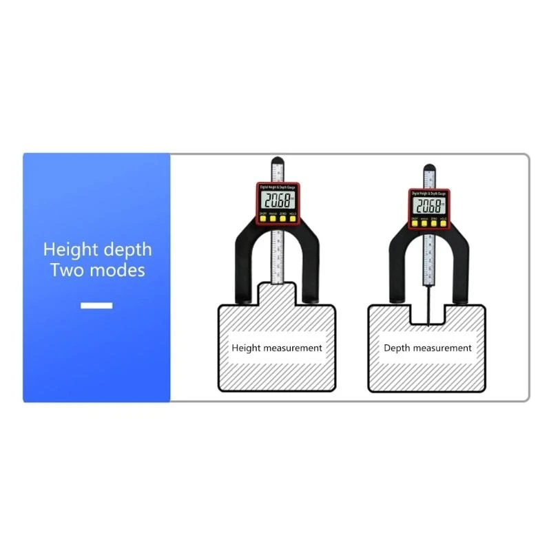 0-80mm Table Thickness Gauge Router Depth Gauge LCD Height Gauge for Woodworking Home Decoration MM/Inch Switch