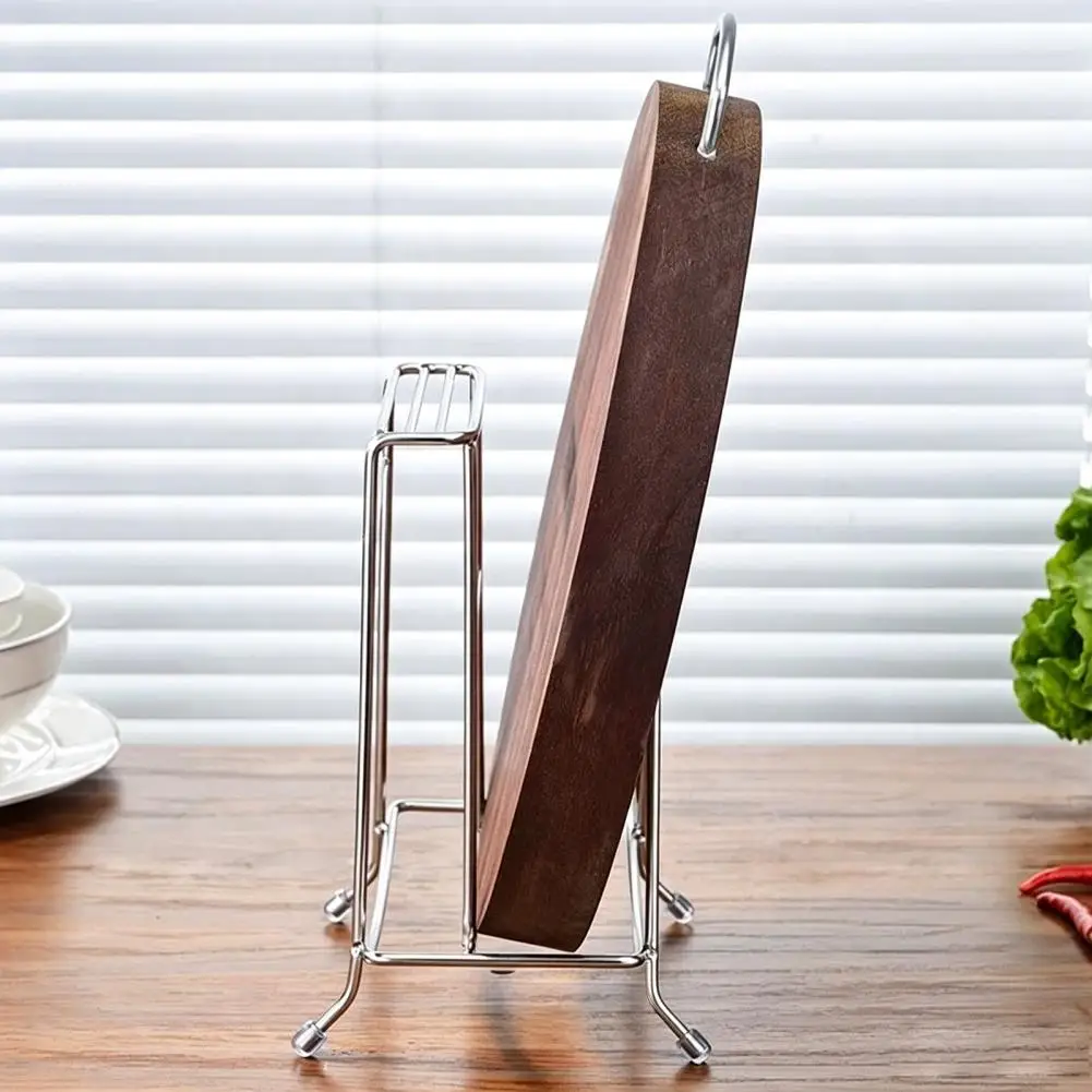 Stainless Steel Kitchen Knife Organizer Stand One Piece Multi Functional Knife Block Holder Kitchen Chopping Board Drain Rack