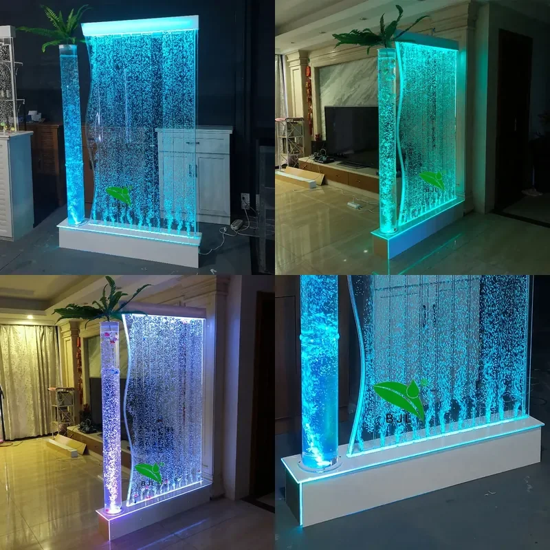 LED Bubble Waterfall Wall Panel Room Divider Interior Design Home Decoration Light Emitting Diode Water View Partition