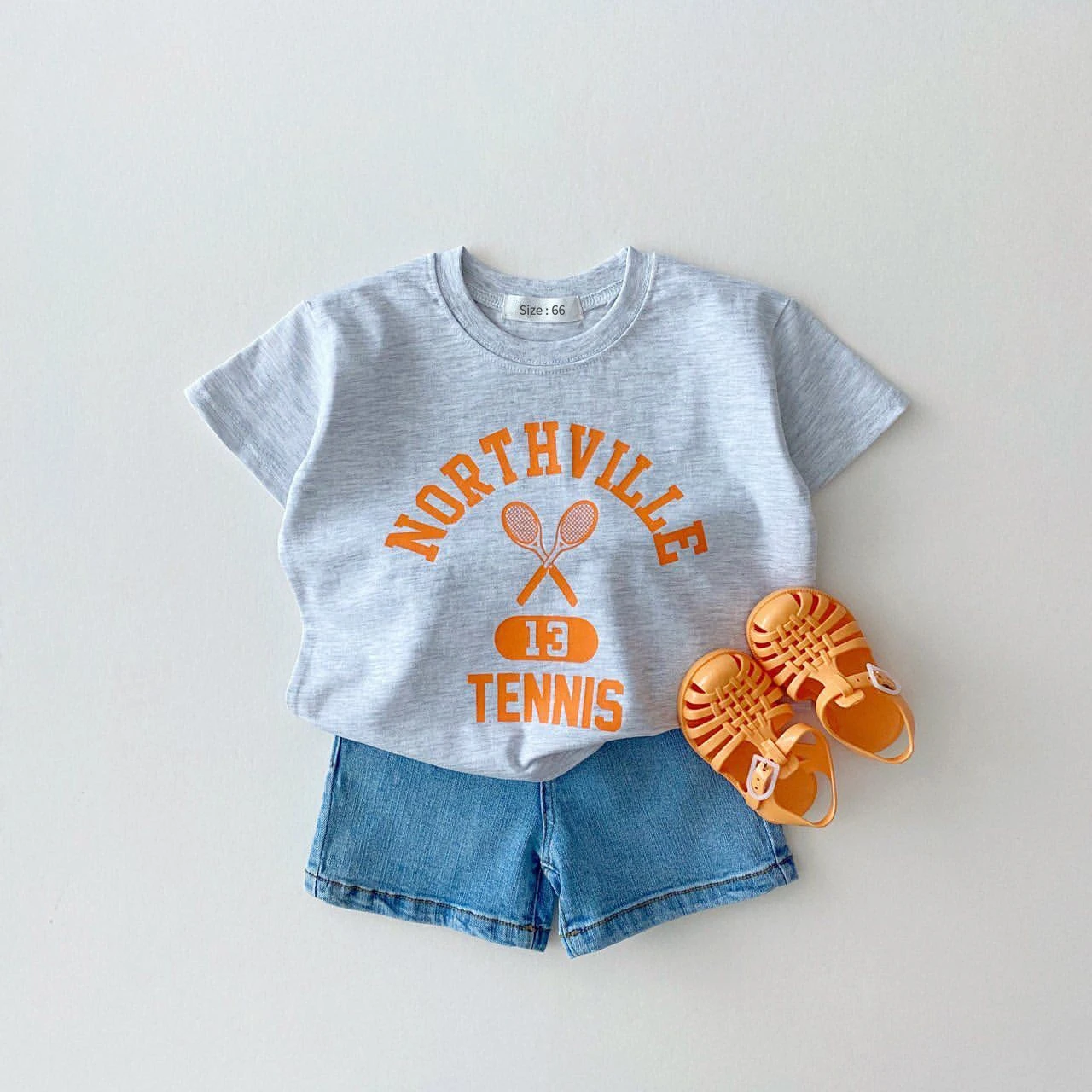 2023 Korean Fashion Girl Baby Boy Cotton T-shirt Letter Printed Infant Short Sleeve Top T-shirt Newborn Solid Summer Clothing