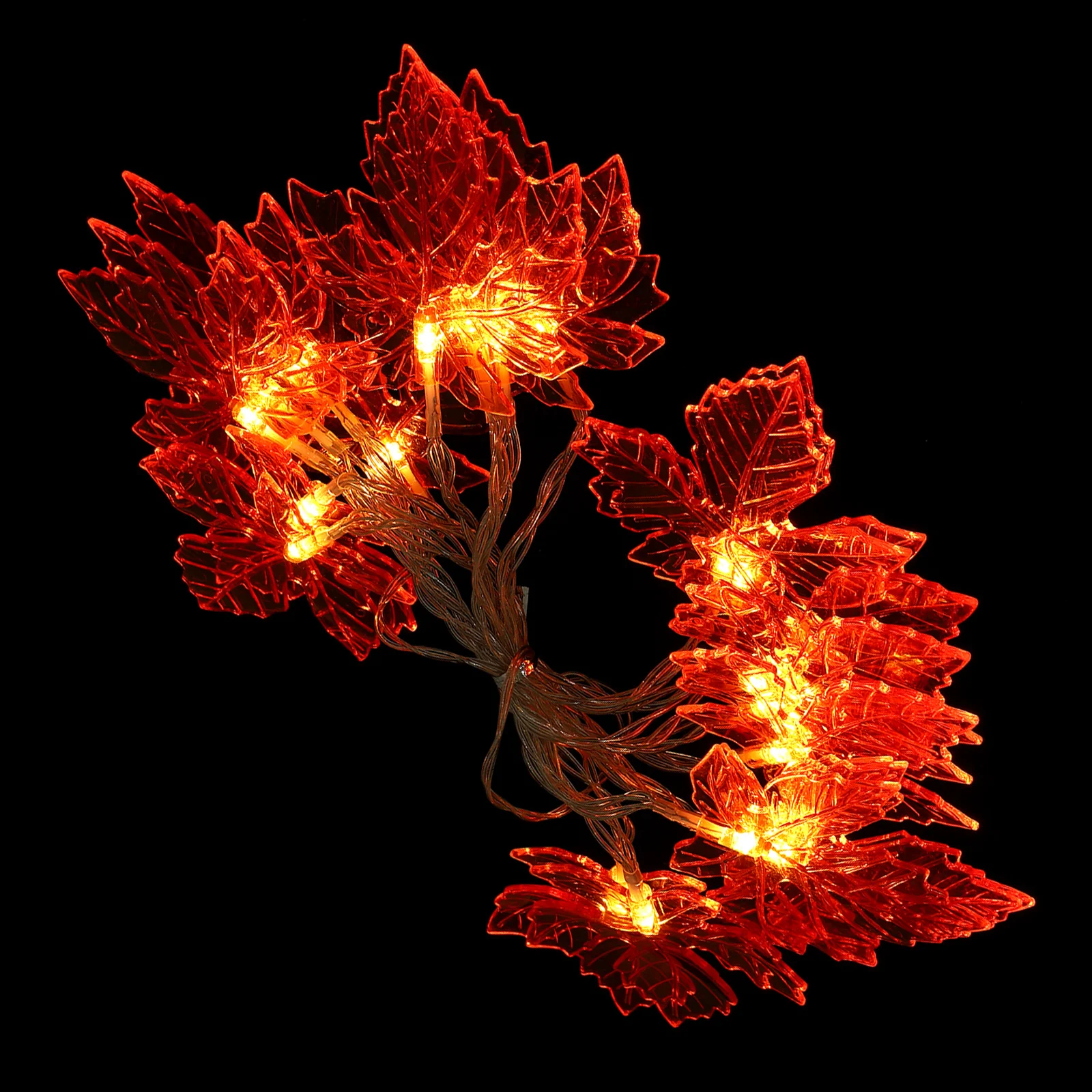 1 قطعة مابل ليف مصباح سلسلة ضوء برتقالي في الهواء الطلق داخلي سلسلة أضواء الزخرفية لمهرجان عيد الشكر هالوين ساحة الحفلات