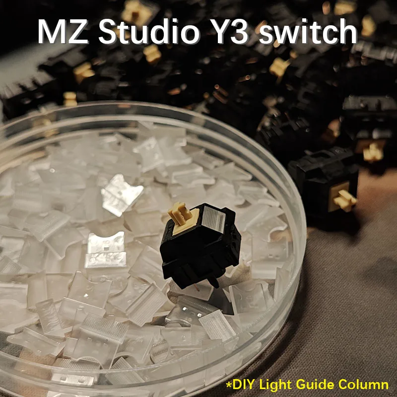Switch Mecânico Linear KeyGeek Y3 5 Pinos para Teclado, Som HIFI, 32gf 40gf 48gf 53gf, Lubrificado de Fábrica, Kit Avançado Personalizado Grande
