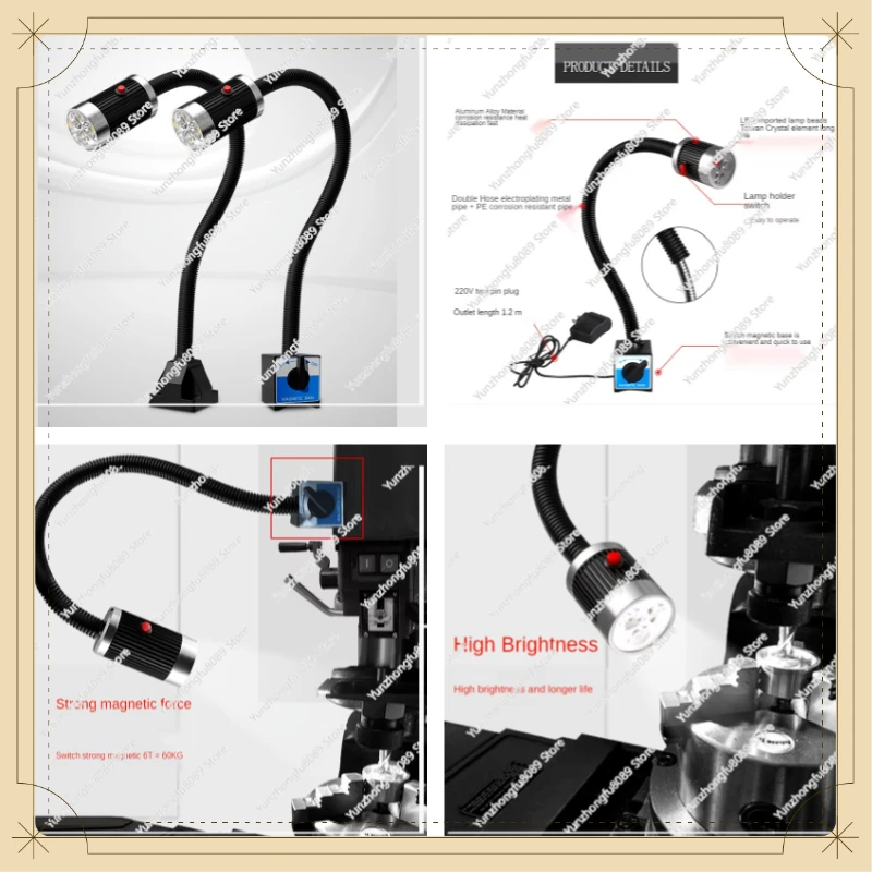 110V 220V 9W Super Bright Magnetic Base LED Lathe Work Lamp 24-36V Industrial Machine Work Table Light