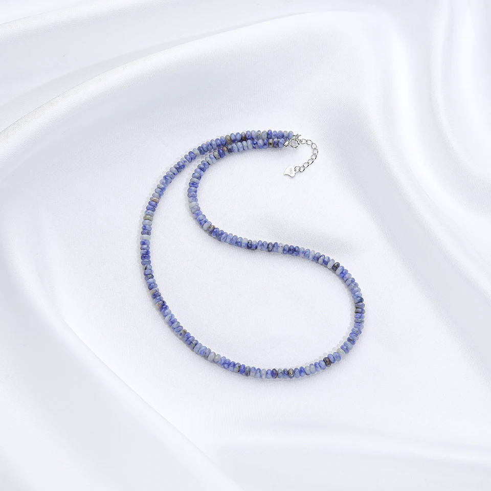 4 MM Naturstein Halskette 925 Sterling Silber Turmalin Handarbeit Halsband Schmuck Für Frauen Trend Produkte Aquamarin – Detail 5