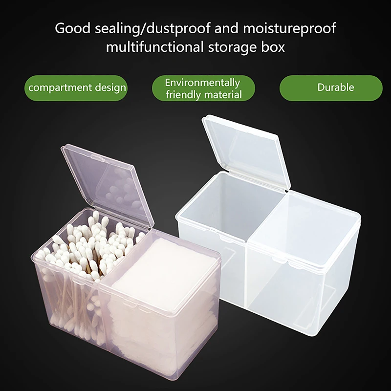 Z. Transparent Plastic Cotton Swab Storage Box Desktop Dust-Proof Makeup Removal Cotton Lipstick Cosmetics Storage Organization