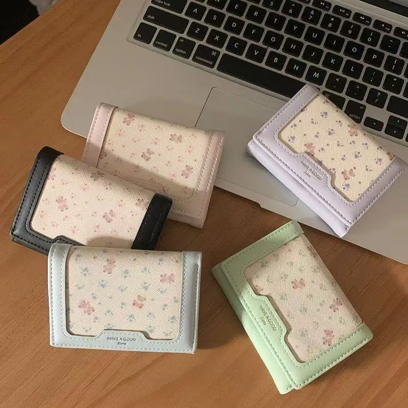 New Cartoon Card Holder Cute Student Organ Style Coin Purse Multi-card Slot Genuine Leather Texture ID Holder Bank Card Holder