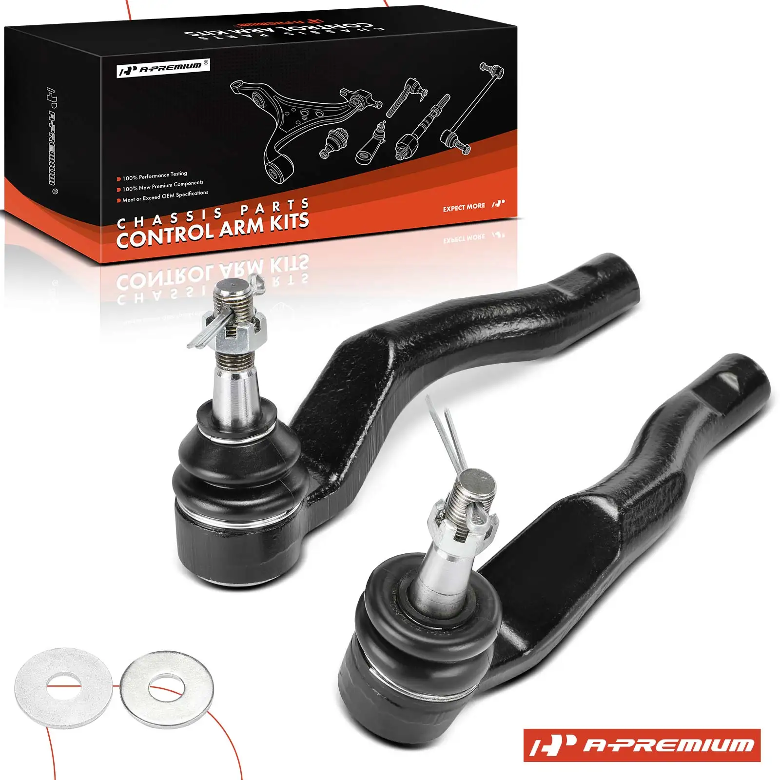 A-Premium 2x Front Outer Steering Tie Rod End for Lexus LS460 2009-2017 LS600h 2008-2016 AWD