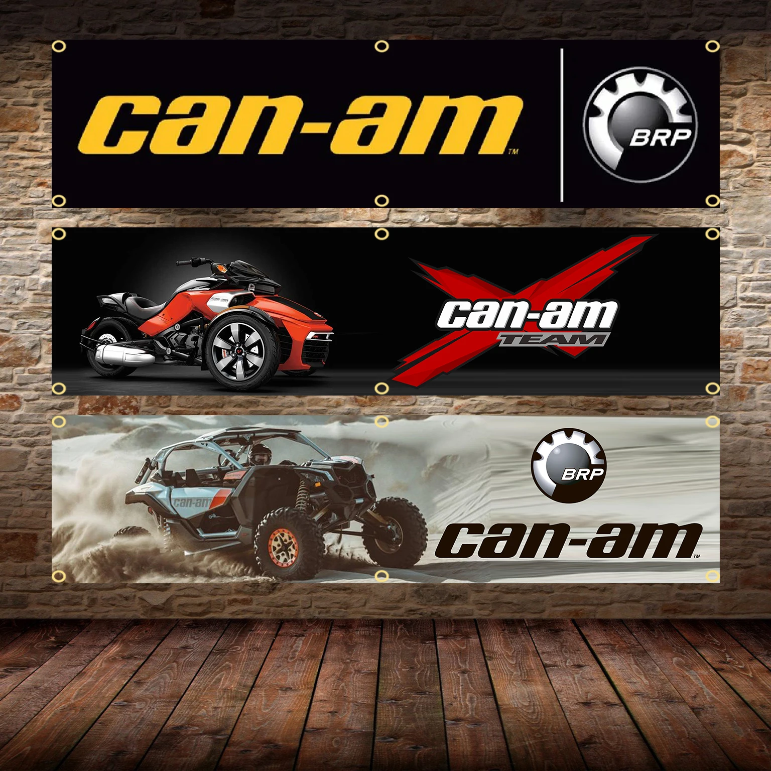 

60X240cm Can Am BRP Motorcycle Racing Canada Flag Polyester Printed Garage or Outdoor Decoration Tapestry