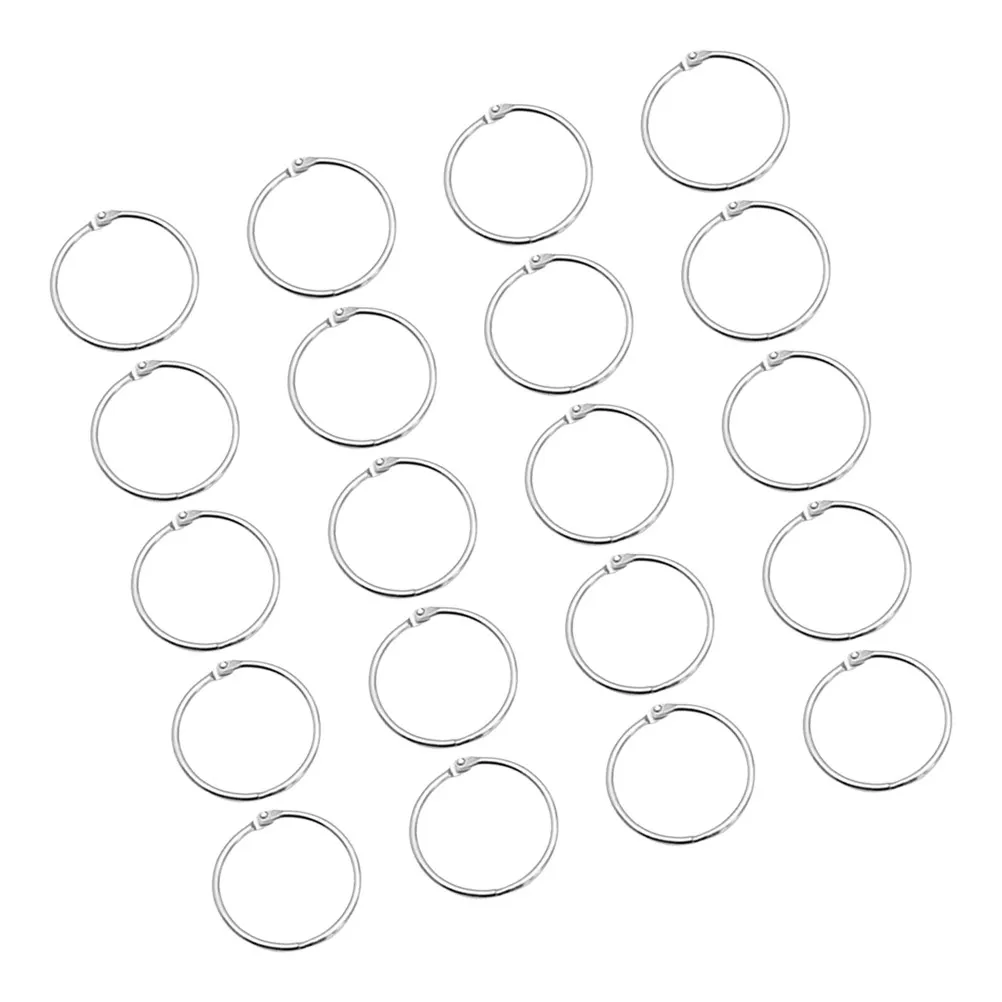 20Pcs Iron Binder Rings Metal Hinged Open Design for Document Binding Keychains Craft Projects Notebook Rings Office School