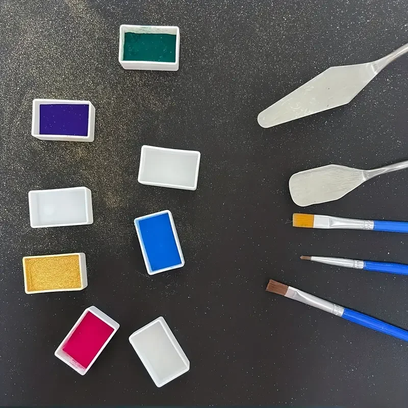24PCS/Pack 3.6ML White/Clear Full Pans Color Plastic Empty Watercolor Paint Pans Full Pans Suit for DIY Metal watercolor Tin Box