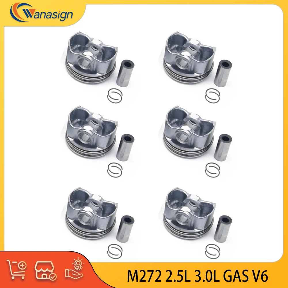 AUTO ENGINE PARTS Pistons & Rings Set For Mercedes-Benz C E CLK CLS ML R S SL SLK 2.5L 3.0L V6 GAS DOHC 2.5 3.0 L T 2005-2015