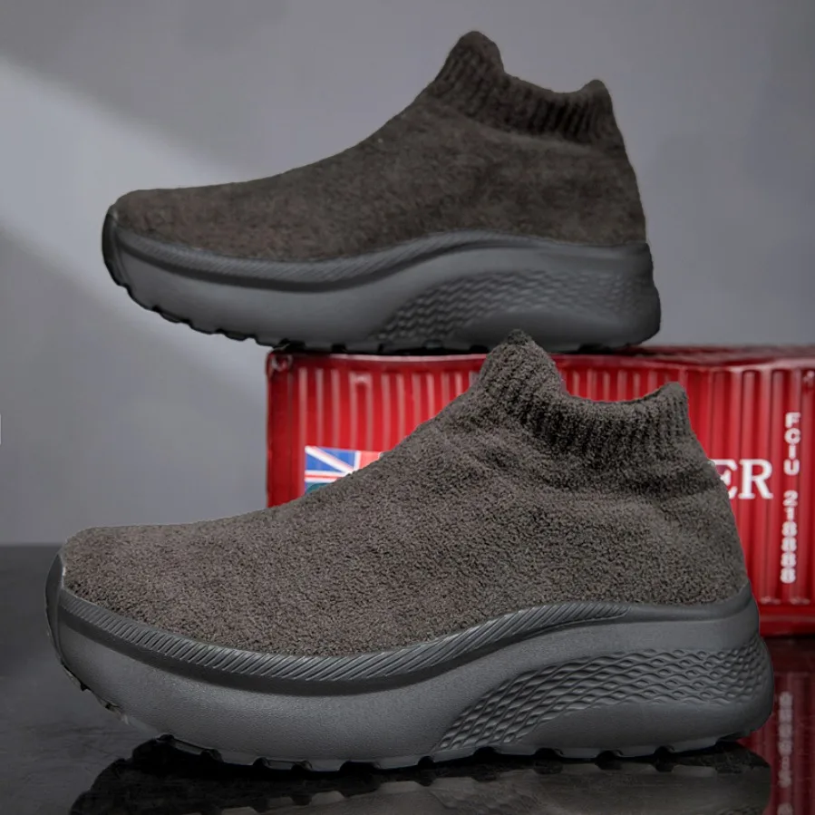 2026 Wide-Toe-Box Men Shoes Couple Platform Shoes Men Warm Clunky Casual Shoes Running Shoes Sock Shoes Slip On Walking Sneakers