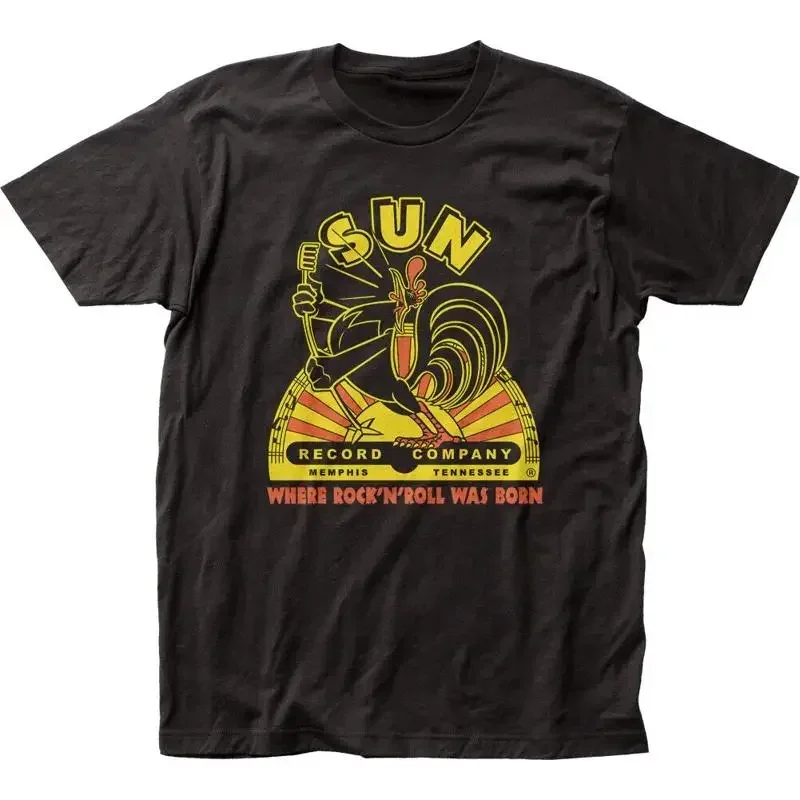 Sun Records Singing T Shirt Mens Licensed Rock N Roll Music Retro New Black