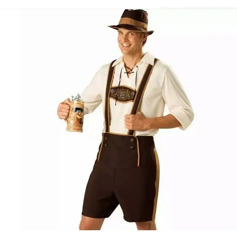

Halloween Hansel Bavarian Leather Pants Oktoberfest Men's Costume Munich German Festival Costume Man Cos Play Costumes