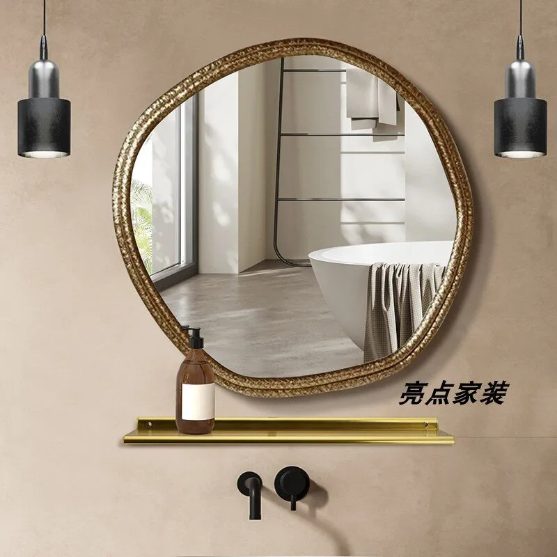 American designer bathroom mirror wall hanging special-shaped hotel villa makeup mirror