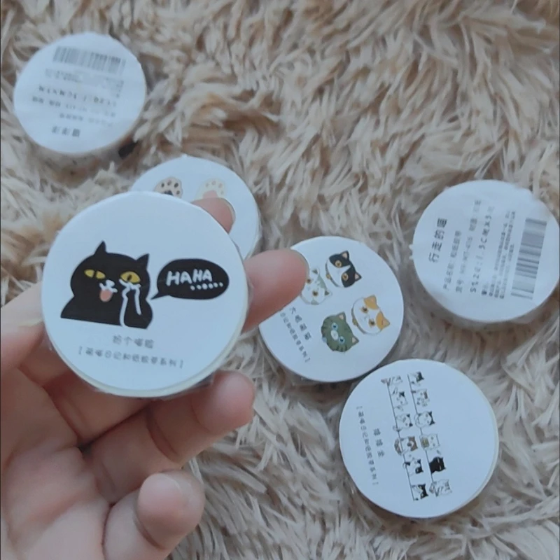 1X1.5 سنتيمتر x 5 متر الزخرفية Kawaii جميل القط اشي الشريط مجموعة ل سكرابوكينغ المجلات لاصق شريطٌ لاصق لطيف القرطاسية #4