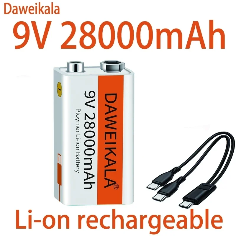 2023 9 V 28000mAh Li-Ionen-Akku Micro-USB-Akkus 9 V Lithium für Multimeter-Mikrofon Spielzeug Fernbedienung ktv verwenden