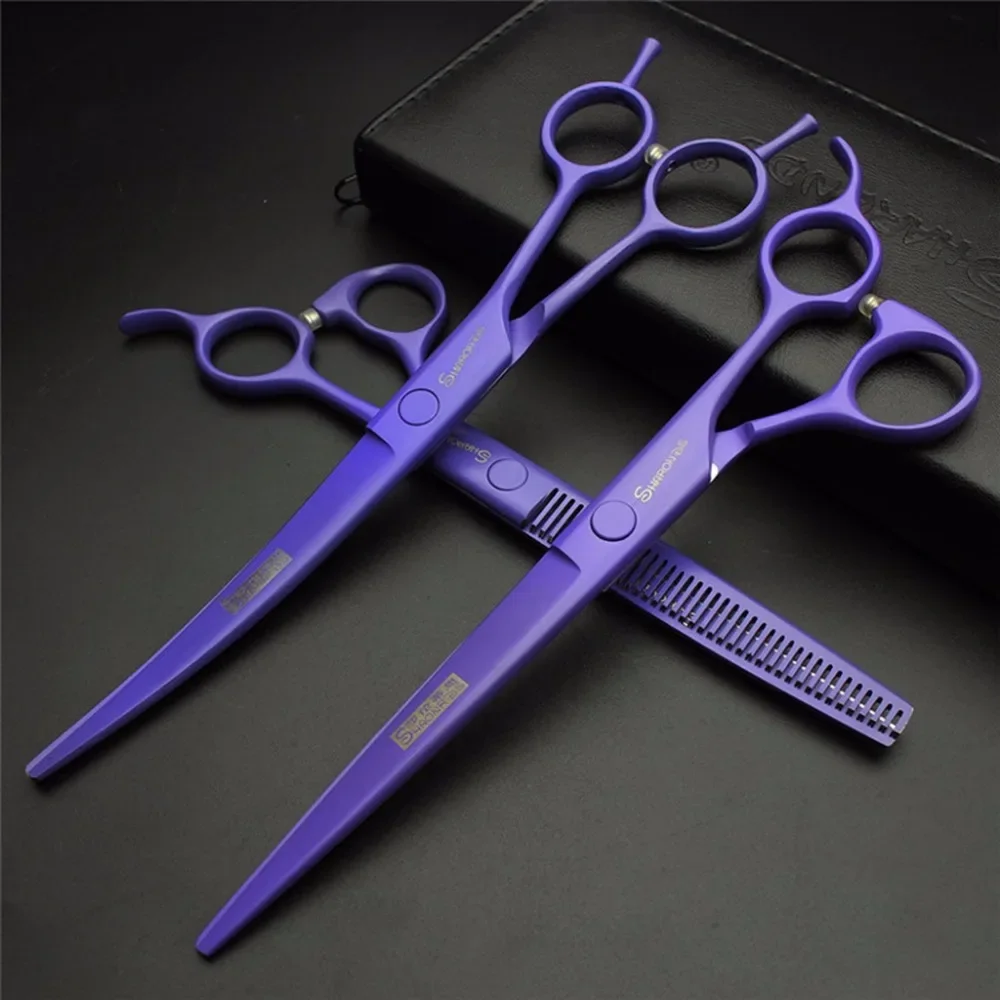 Professional Stainless Steel Pet Grooming Scissors Curved Hair Scissors For Cat And Dog Barber Shears 7 INCH Cutting