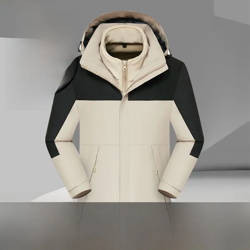 

Новая серебристая куртка-трансформер из искусственного меха для активного отдыха: универсальная, водонепроницаемая, ветрозащитная, теплая, модная, трендовая, из полиэстера.