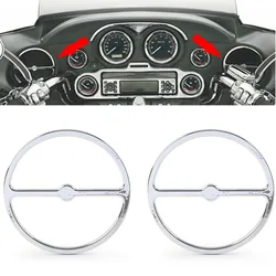 2x Chrome Motorcycle Speaker Trim Ring Cover For Harley Davidson 1996-2013 Electra Tri Street Glide with Orignal Speaker Grill
