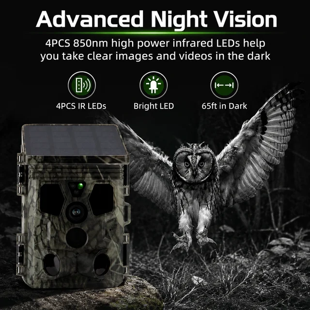 Suntekcam HC-601A Solar Powered Hunting Camera 4K 50MP Trail Camera 20m Night Vision IP65 Waterproof Wildlife Scouting Camera 4 Suntekcam HC-601A Solar Powered Hunting Camera 4K 50MP Trail Camera 20m Night Vision IP65 Waterproof Wildlife Scouting Camera 4