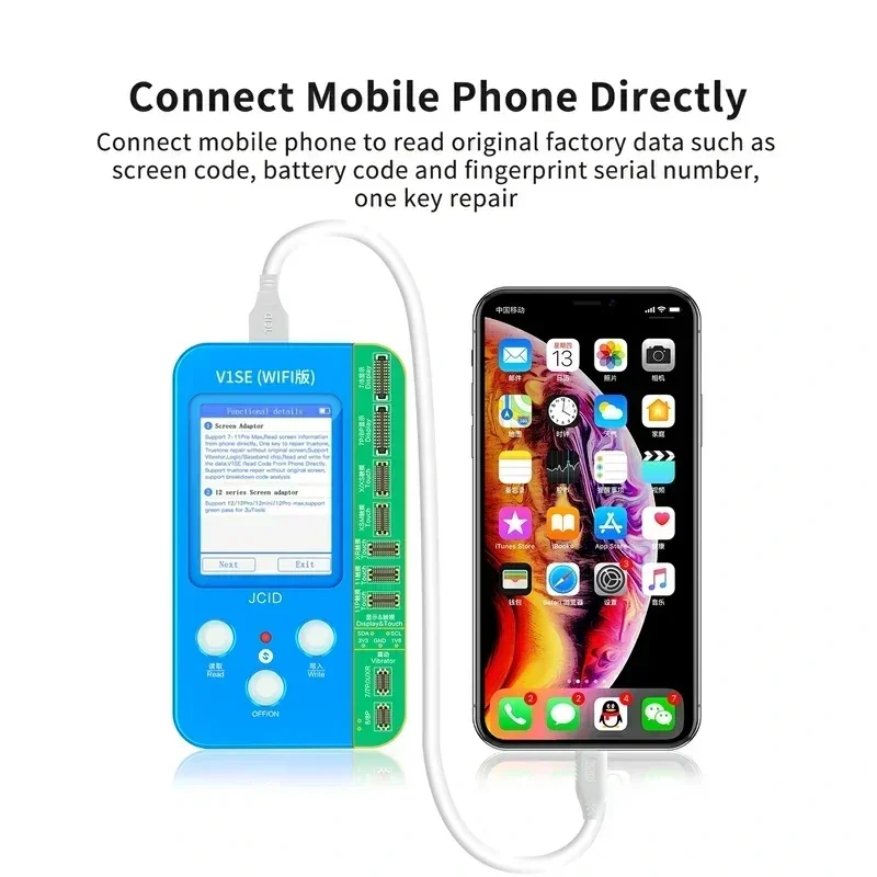 Jc v1se programador de leitura de código de telefone móvel para iphone 15 14 13 12 11x8 bateria tom verdadeiro câmera traseira ferramentas de reparo