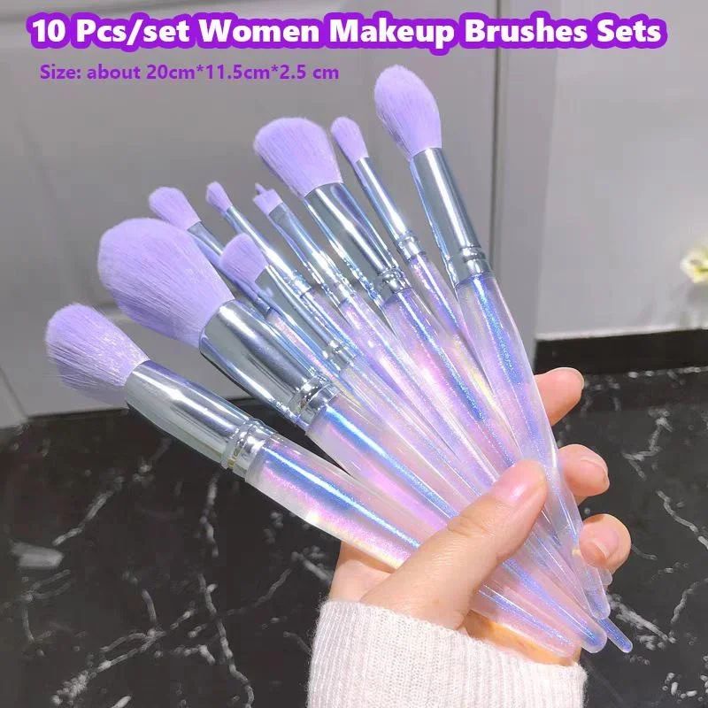 

10 Pcs/set Fashion Makeup Brushes Sets Eye Shadow Powder Foundation Highlighter Eyebrow Brush Professional Tool