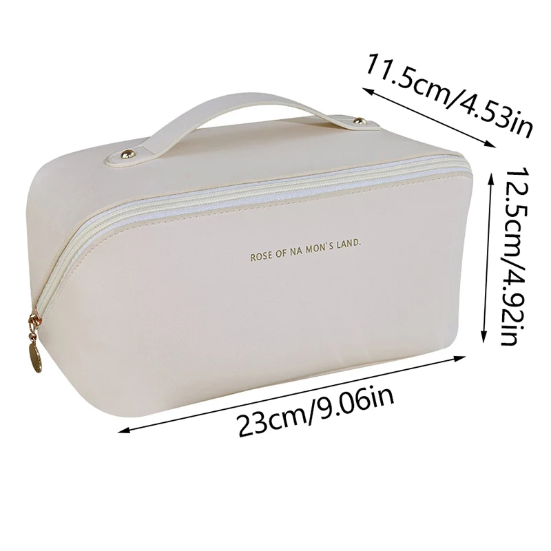 Borsa cosmetica da viaggio di grande capacità borsa da trucco portatile in PU borsa da toilette multifunzionale da donna impermeabile