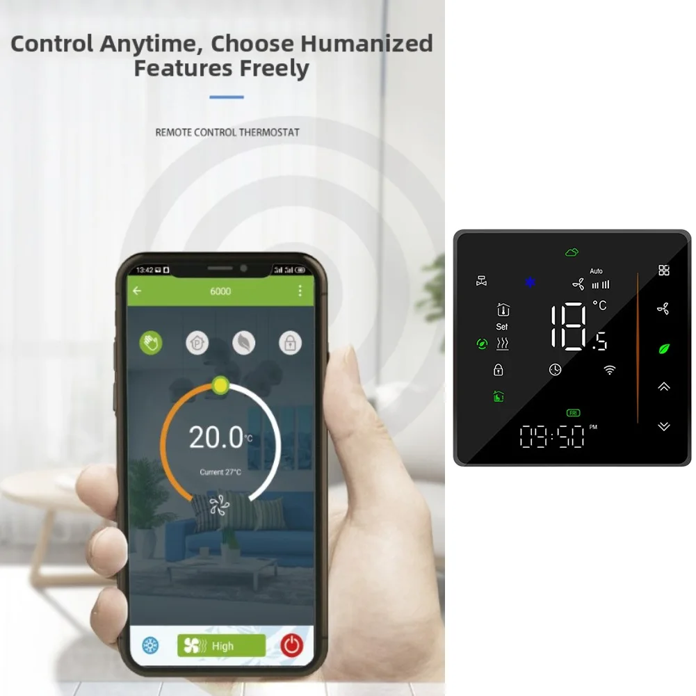 For Smart Thermostat with 5 Plus 1 Plus 1 Scheduling for TUYU WiFi Compatible with For Smart for Life APP Remote Control
