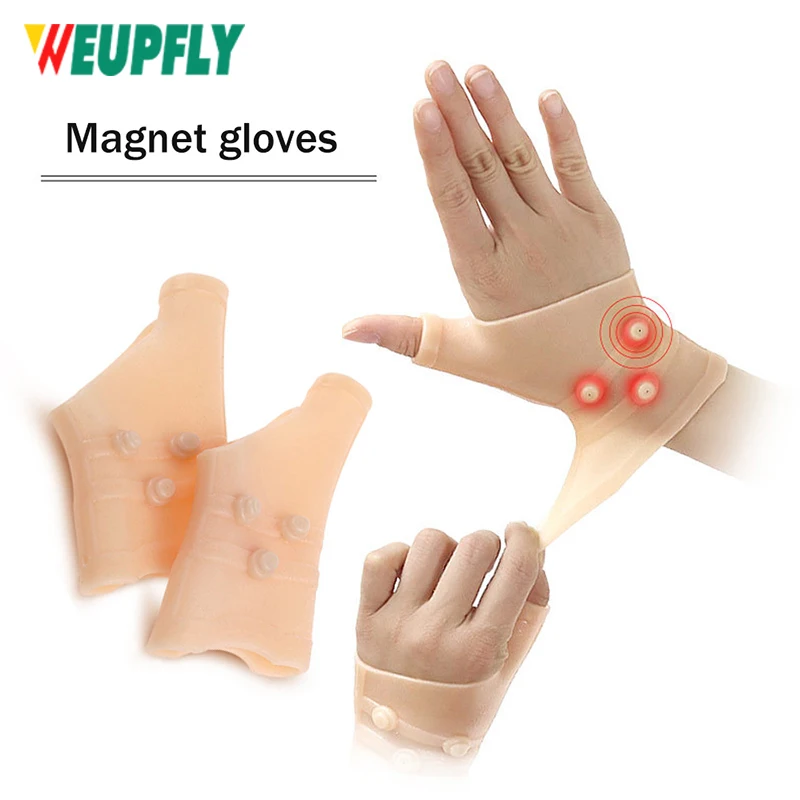 1/2Pcs Magnetic Silicone Gel Wrist Brace Glove Support Protect Working Sports Hand Care Carpal Tunnel Brace Waterproof