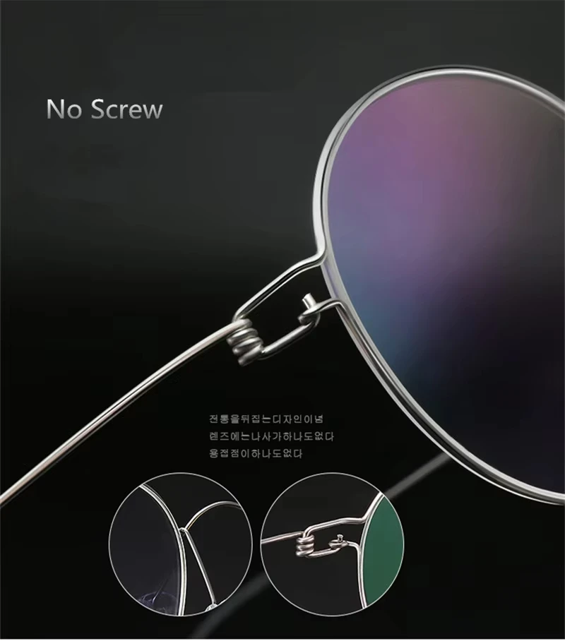 Denmark Brand Screwless Eyeglasses Round Oval Thin Rim Glasses Prescription Frame Ultralight Optical Spectacles Square Eyewear