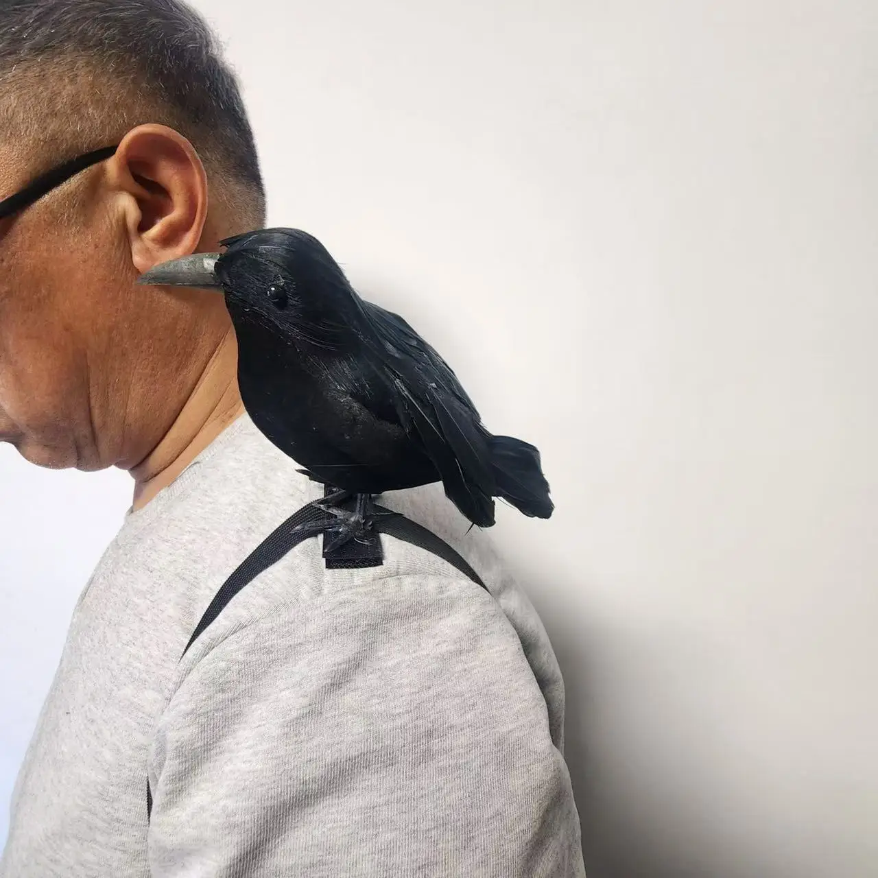 Halloween Simulation Crow Shoulder Crow Elastic Band Party Role-playing Costume Accessories Crow Props Holiday Decorations