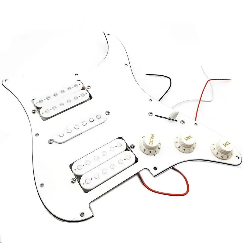 Loaded Prewired Pickguard Electric Guitar Pickup HSH Humbucker Pickups Pre Wired Single-Coil Magnet Pickups 11 hole White Black