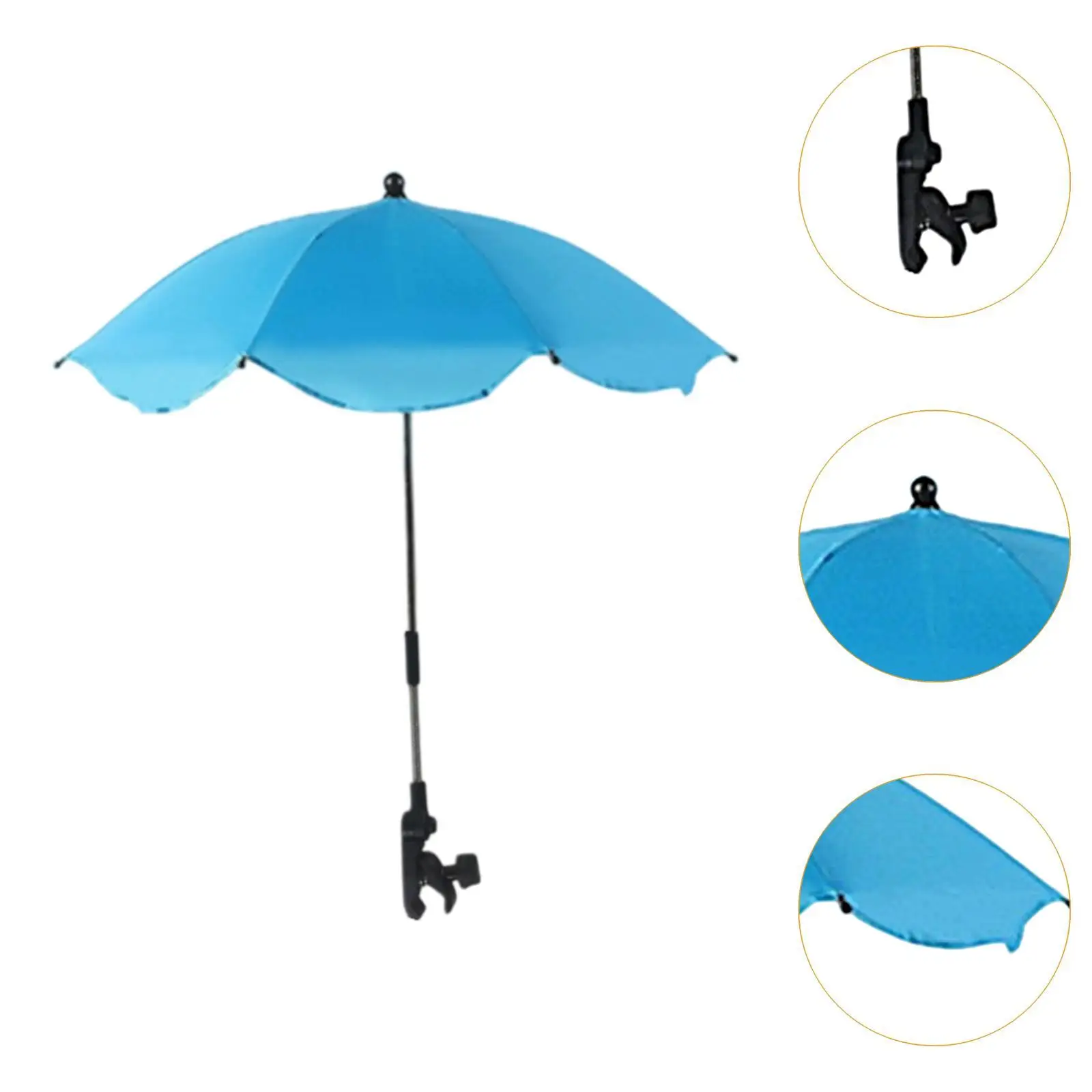 Beach Chair Parasols Stroller Umbrella with Clip Multipurpose Sun Protection