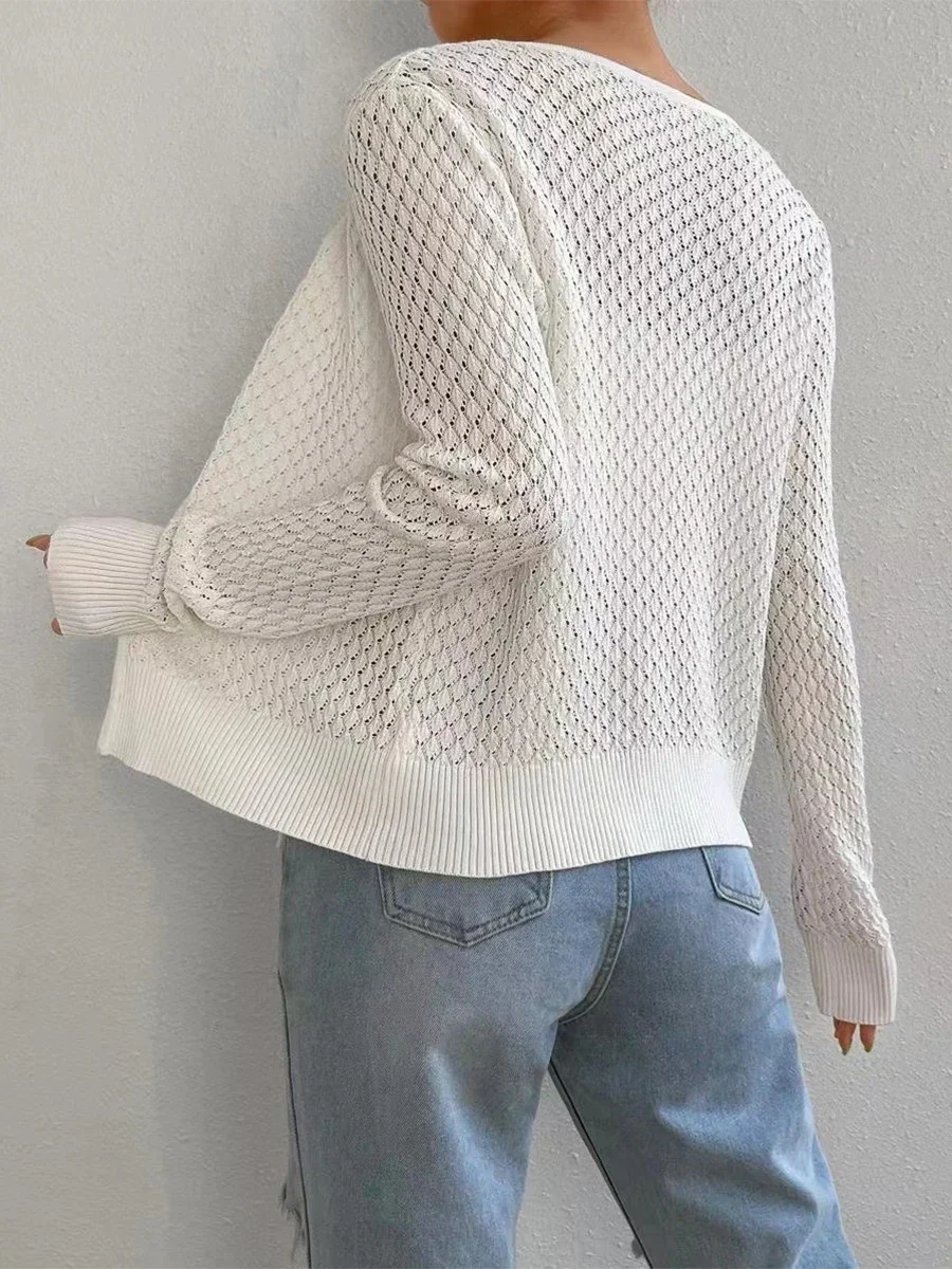 Women S Oversized Chunky Knit Cardigan Sweater with Open Front and Hollow Out Design - Trendy Long Sleeve Tie Up Casual