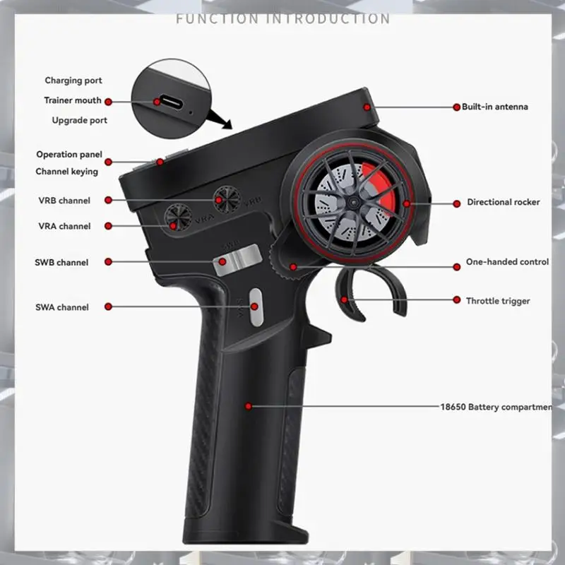 A84F-2.4G 10-kanałowy model samochodu, statku i czołgu zdalnie sterowany CT-10B Kolorowy ekran powrotu Odbiornik F-10A