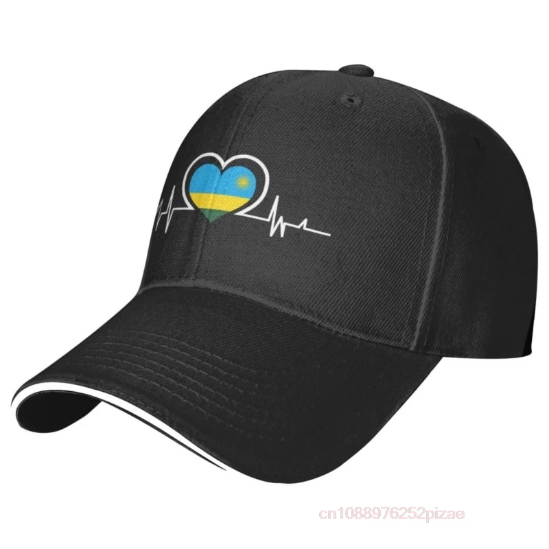 

Rwanda Flag Heartbeat Adjustable Baseball Cap for Outdoor Sun Protection Men Women Unisex For Sports