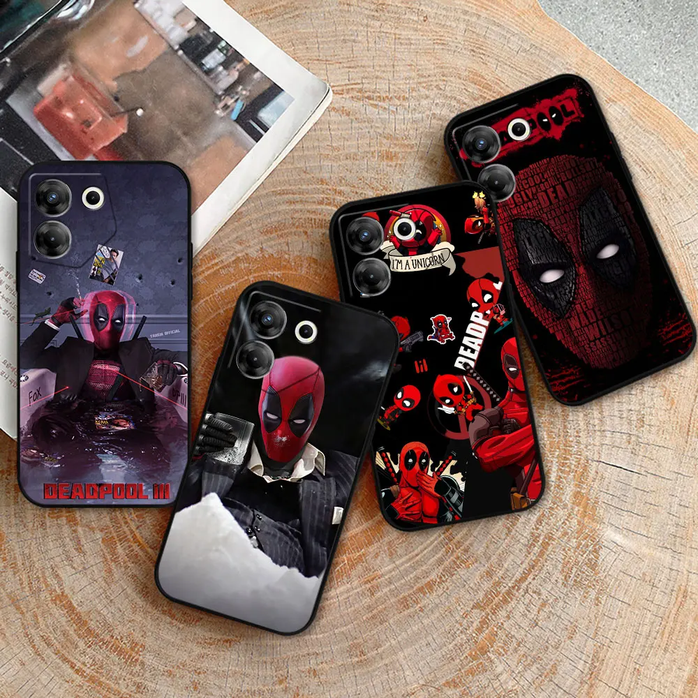 Marvel Funny Deadpool Phone Case For Infinix Tecno Camon 20 19 16 Pova 6 5 4 Neo 2 Smart 8 7 6 Zero 30 20 8 Pro Shockproof Cover