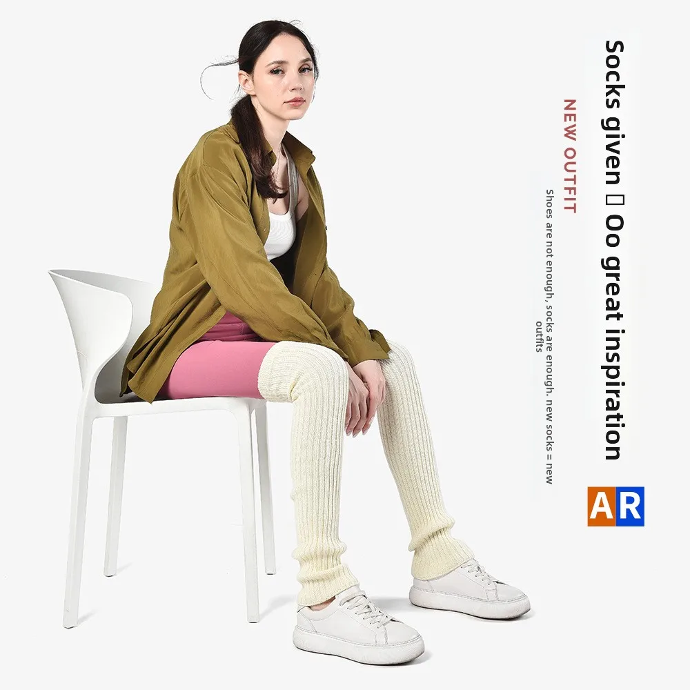 

JK гетры в японском стиле Y2k, чулки до бедра для девочек, женские гетры, осенне-зимние вязаные носки до колена