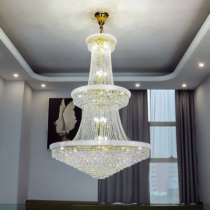 Crystal Chandelier Atmospheric Villa Living Room Hollow Hotel Engineering Lobby Light