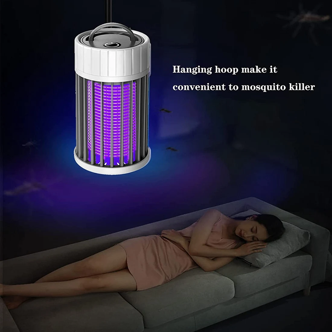 Lampa na komary, elektryczna łapka na owady USB 360° ° UV Fly Zapper, przenośna lampa do zabijania owadów w pomieszczeniach i na zewnątrz do sypialni hotelowej