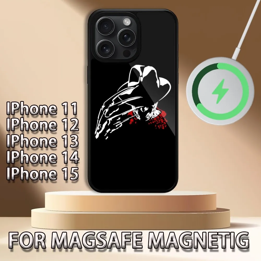 น่ากลัวF-Freddy K-Kruegerเคสโทรศัพท์สําหรับiPhone 15 14 13 12 11 Pro Max Plus Magsafeแม่เหล็กไร้สายชาร์จฝาครอบ