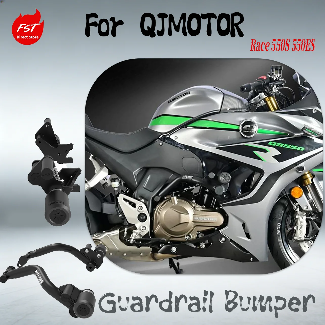 

For QJMOTOR Race 550S 550ES Crash Bar Bumper Engine Guard Anti-Fall Sliders Racing Modified Parts