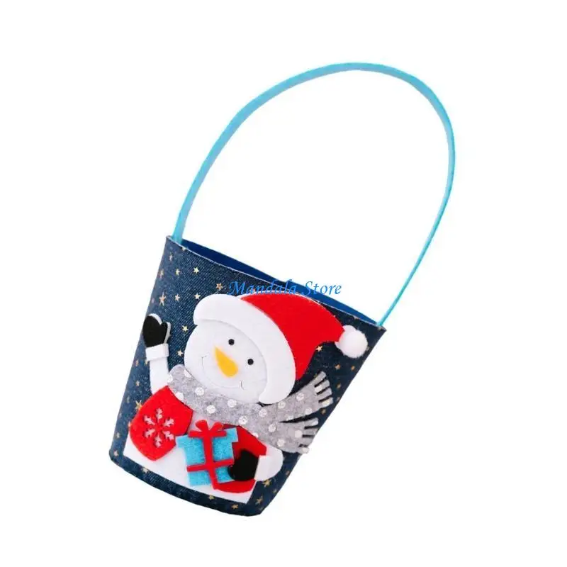 

U2JC Festival Denims Bag For Christmas Decoration Reusable Holiday Gift Storage Sacks