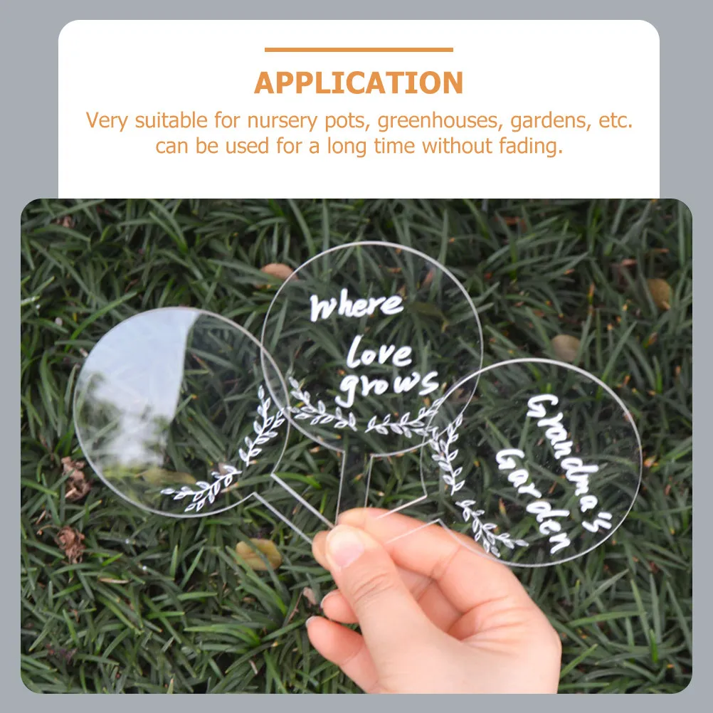 6Pcs Gardening Plant Labels Acrylic Reusable Name Tags Plant Classification Signs Flowerpot Bonsai Tags Decorative Garden Stakes